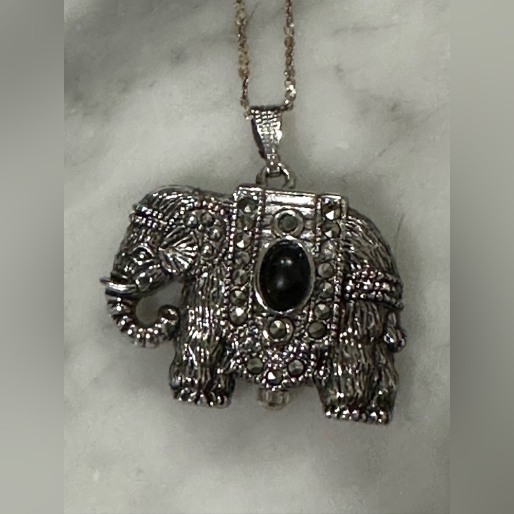 PICADOR ELEPHANT MARCASITE PENDANT WITH HIDDEN WATCH- vintage